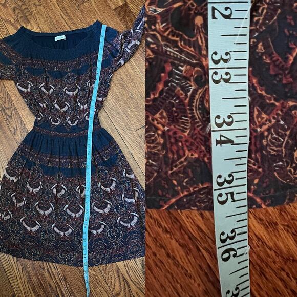 Boho Ruffle V-Neck Mini Dress Floral Pink Rust – Abercrombie XS - Picture 14 of 17